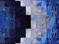 Bargello Quilt Fabric Kit for Wallhanging/Crib Size Quilt 48" x 54.5" _ Blues THUMBNAIL