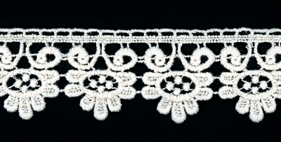 1 3/8" Wide Floral Trim – Cream MAIN
