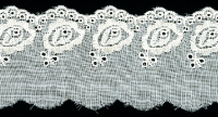2 1/4" Wide Embroidered Roses Eyelet Trim – Cream THUMBNAIL