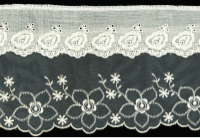 5" Wide Embroidered Eyelet Ruffled Quilt Binding – Cream THUMBNAIL