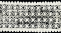 5 3/8" Wide Circular Pattern Lace Trim – Cream THUMBNAIL