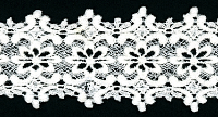 2 3/8" Wide Floral Pattern Lace Trim – White THUMBNAIL