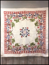 Vintage Large Tablecloth with Floral and Geometric Designs SWATCH
