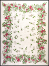 Vintage Large Tablecloth with Floral and Fruit Design SWATCH