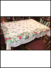 Vintage Large Tablecloth with Floral and Fruit Design SWATCH