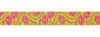 Green with Pink Flowers Woven Trim - # 5-80 col. 2 SWATCH