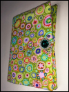 Needlebook with Button Closure – Lime Green Multi with Green Button SWATCH