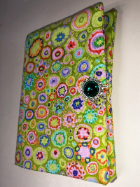 Needlebook with Button Closure – Lime Green Multi with Green Button THUMBNAIL