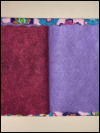 Needlebook with Button Closure – Bright Flowers on Pink with Red, White and Blue Button SWATCH