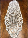 Vintage Crocheted Doily – Long Runner with Pointed Ends and Swirl Border SWATCH