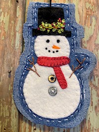 Ornaments - Denim & Felt Snowman THUMBNAIL