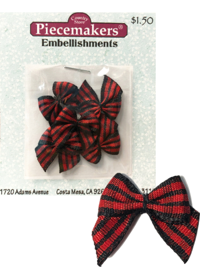 Bows – Red & Black Striped MAIN