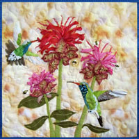 Hummingbirds' Bee-Balmy Day Pattern THUMBNAIL