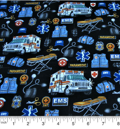 QT Fabrics 1649-24924-J What the Doctor Ordered - Black MAIN