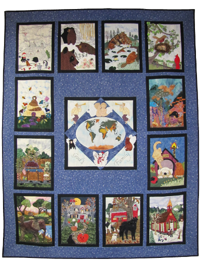 Piecemakers 2004 Calendar Quilt (Revised) — "God So Loved the World" MAIN