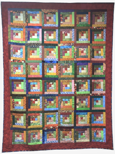 Scrappy Log Cabin Quilt