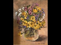 Ribbon Embroidered Happy Flowers THUMBNAIL