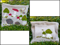 Embroidered Wool Hedgehog Project Bag THUMBNAIL