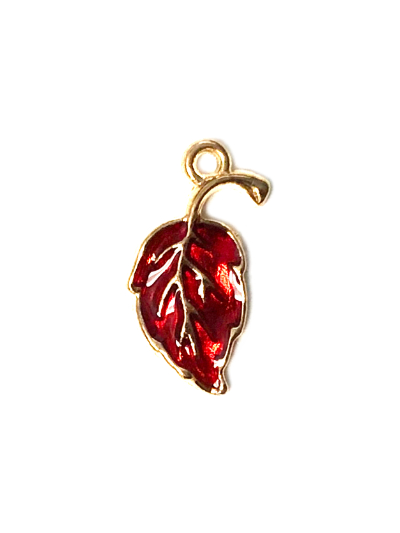 Leaf Enamel Charm - Red MAIN