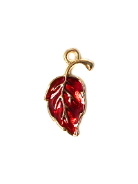 Leaf Enamel Charm - Red THUMBNAIL