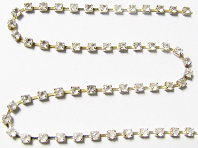 2mm Rhinestone Chain – Clear Crystal Set In Silver MAIN