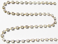 2mm Rhinestone Chain – Clear Crystal Set In Silver THUMBNAIL