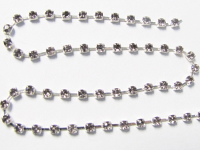 2mm Rhinestone Chain – Smoky Crystal Set In Silver THUMBNAIL
