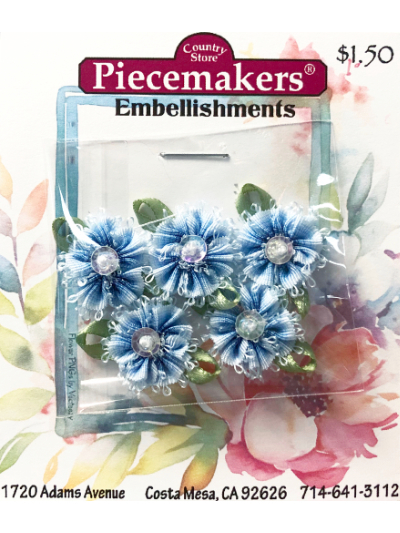 Gathered Ribbon Flowers – Light Blue MAIN