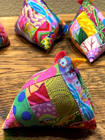 Scrappy Rooster Pincushion - Brights LARGE
