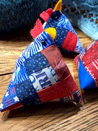 Scrappy Rooster Pincushion THUMBNAIL