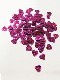 6mm Heart Sequins — Cerise/Purple THUMBNAIL