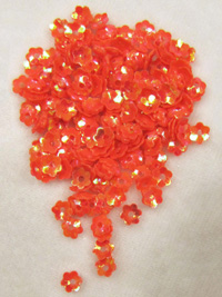 4mm Flower Sequins — Iridescent Orange THUMBNAIL