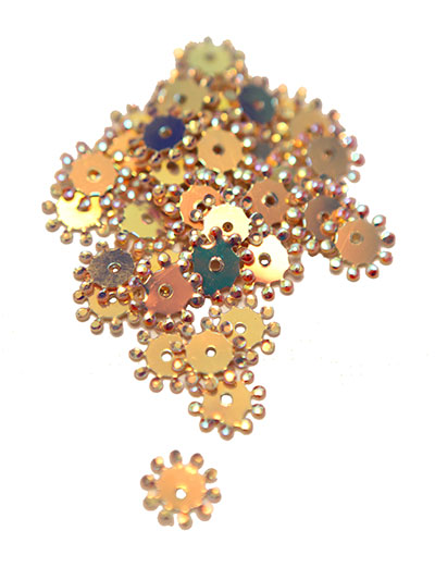10mm Snowflake Sequins - Pearl/Creamy/Pink with Copper Lights MAIN