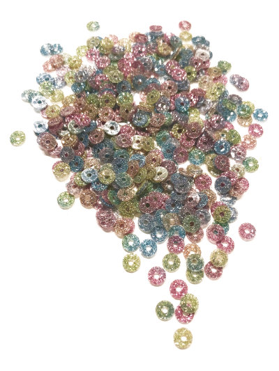Colour Streams Sequins - Flat - Circle -  5mm - Pastel Blue Yellow and Pink S228 MAIN
