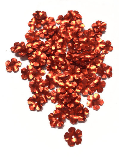 Colour Streams Sequins - Flower - 11mm - Shiny Orange Red S249 MAIN