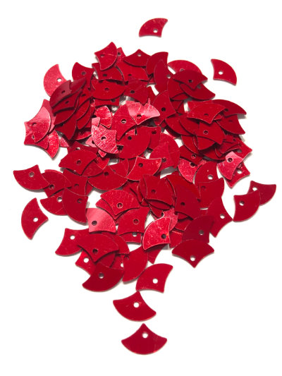 Colour Streams Sequins - Fan - 11mm x 5mm - Red S263 MAIN