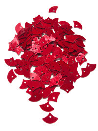 Colour Streams Sequins - Fan - 11mm x 5mm - Red S263 THUMBNAIL