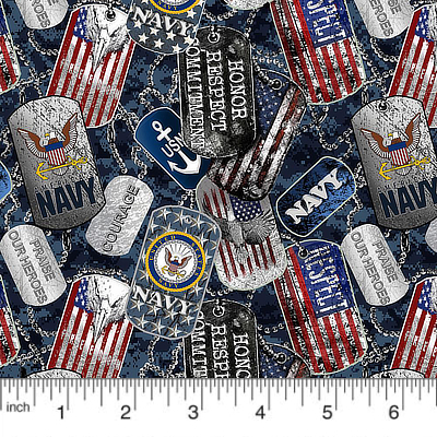 Sykel Ent. Fabrics - Military Navy Dog Tags 1254-N MAIN