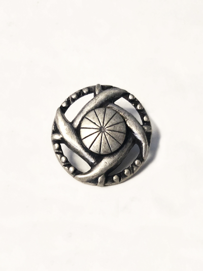 Cast Metal Button with Antique Silver Finish MAIN