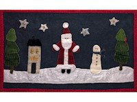 Small Santa and Snowman Scene Wallhanging THUMBNAIL