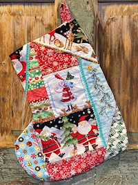 Christmas Stocking - Crazy Patch Santa THUMBNAIL