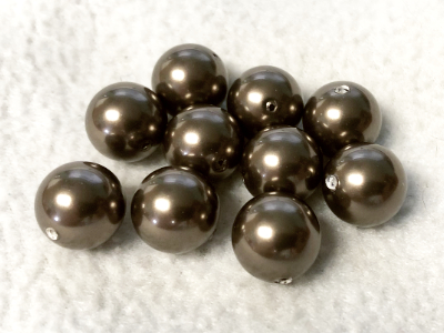 Swarovski Glass Pearls Brown 12mm – 10 beads MAIN