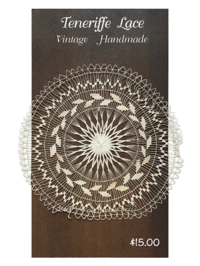 Vintage Teneriffe Lace Handmade Applique #5 MAIN