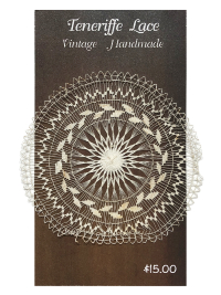 Vintage Teneriffe Lace Handmade Applique #5 THUMBNAIL