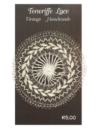 Vintage Teneriffe Lace Handmade Applique #6 THUMBNAIL