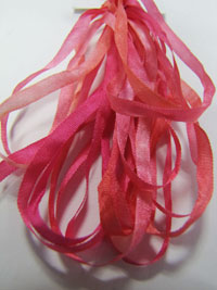 The Thread Gatherer Hand-dyed Silk Ribbon, 4mm — Coral Shells 041 THUMBNAIL