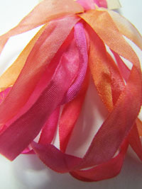 The Thread Gatherer Hand-dyed Silk Ribbon, 4mm — Poppies 032 THUMBNAIL
