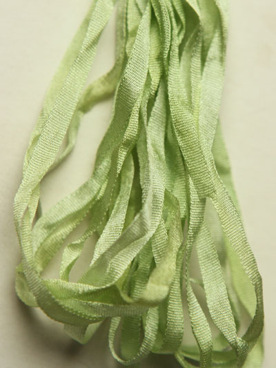 The Thread Gatherer Hand-dyed Silk Ribbon, 4mm — Spearmint 103 MAIN