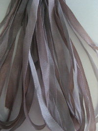 The Thread Gatherer Hand-dyed Silk Ribbon, 4mm — Antique Pewter 044 THUMBNAIL
