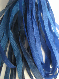 The Thread Gatherer Hand-dyed Silk Ribbon, 4mm — Blue Seas 050 THUMBNAIL